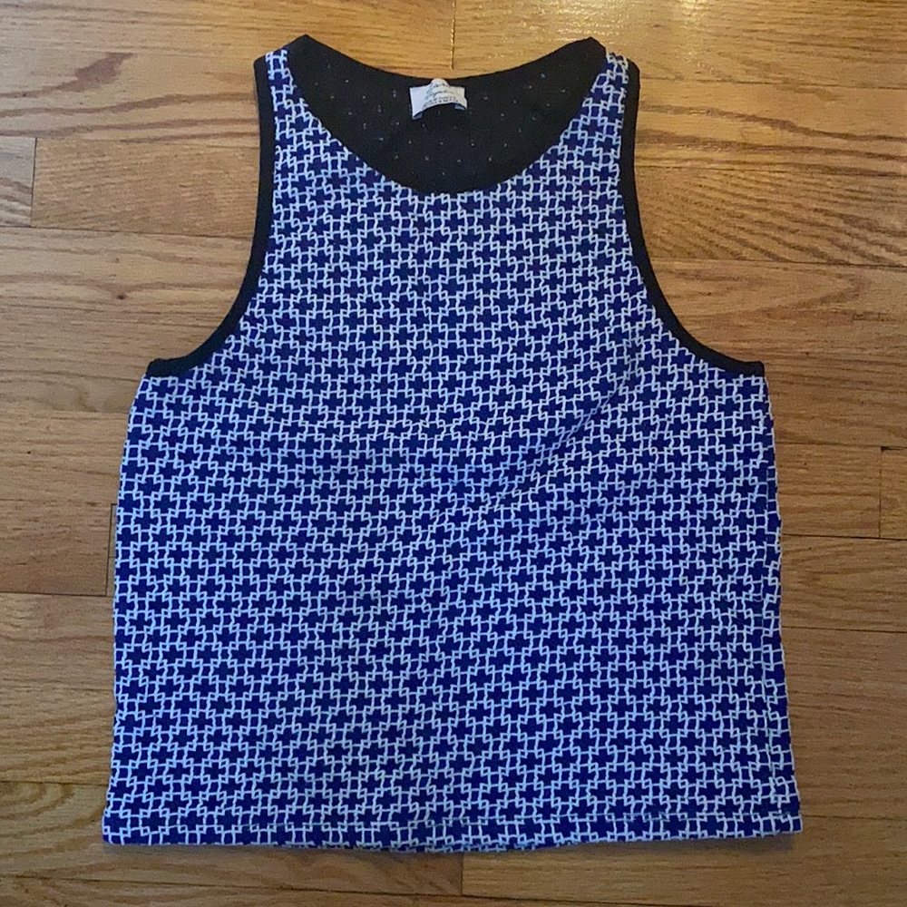 ZARA Blue and White Tank Medium